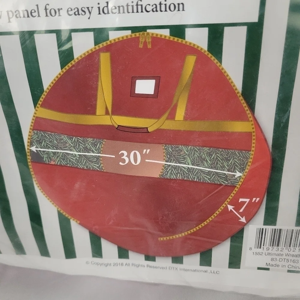 Elf Stor Ultimate Red Holiday Christmas Wreath Storage Bag For 30